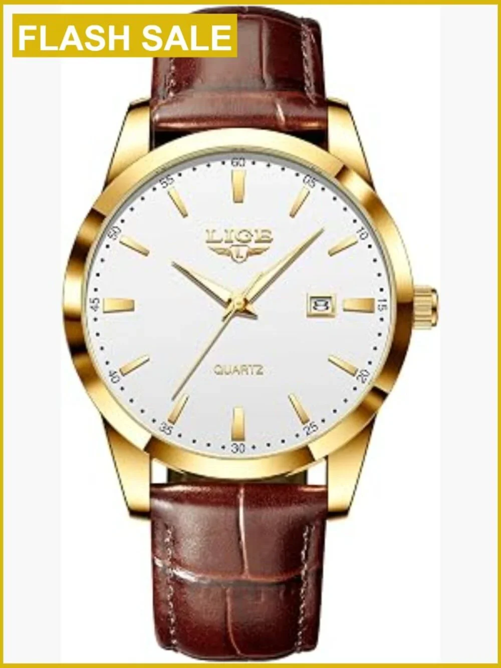 Men's Vintage Chronograph Quartz Wrist Watch Luminous Date Display Leather
